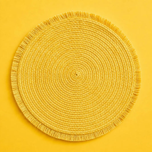 Bright Yellow Woven Placemat - Main View